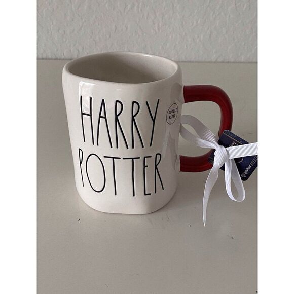 Rae Dunn X Harry Potter The Boy Who Lived Ceramic Mug Hedwig Patronus Wand NEW - Picture 2 of 12
